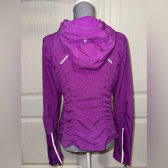 2/$35 Zella Purple Zip Hooded Jacket Zip Pockets Size L Athletic Windbreaker - Picture 7 of 8
